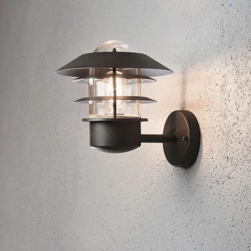 Modena Wall Light Up E27 230-240V IP44 24cm Black Konstsmide