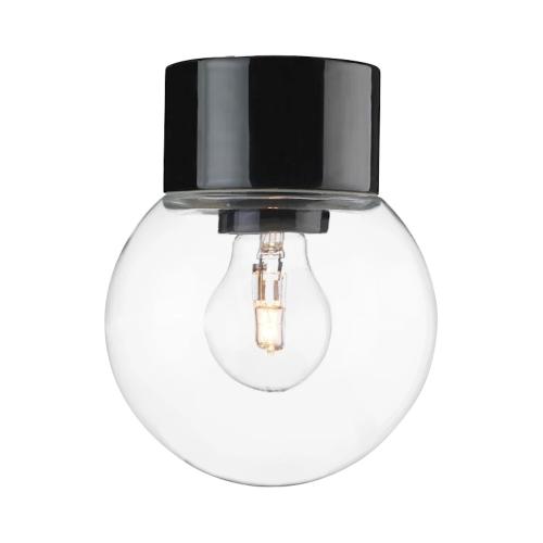 Glob 150 Klar, Lige, 230V, 75W, IP54, E27, Sort, IFÖ ELECTRIC