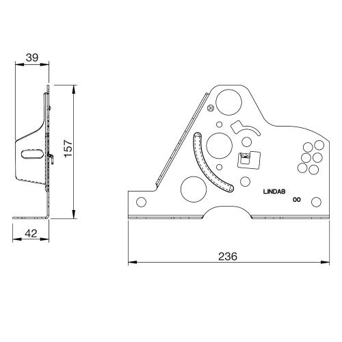 Unik Bracket Over to BR- BS18 Dark Grey, Lindab 5627
