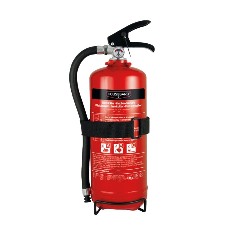 Brandsläckare Pulver 13A 89B C, 2kg, Housegard