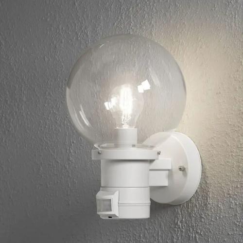 Nemi Væglampe E27 PIR 230-240V IP44 Hvid Konstsmide