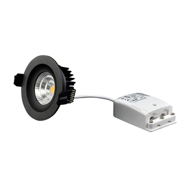 Downlight 4,2W 230V 3000K IP44 Sort Designlight