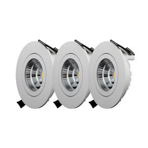 Downlight Q Tilt 4,1W 230V 3000K IP44 Hvid 3stk Designlight