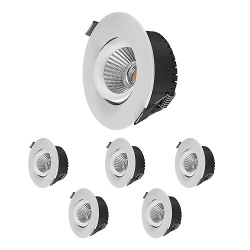 Downlight Bondy 420lm 5,5W 230V IP44 Hvid 6stk Designlight