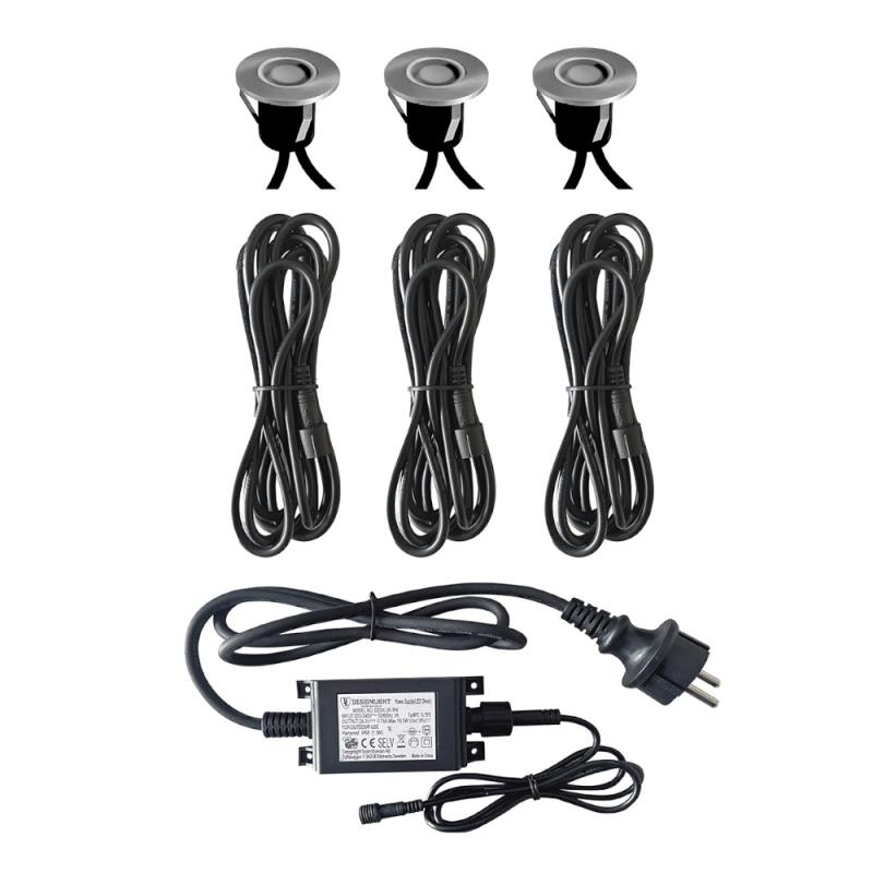 Decklight Decky 0,5W 24VDC 3000K IP67 Hvid 3stk Designlight