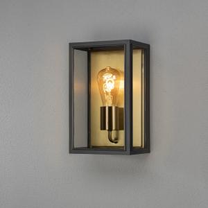 Carpi Wall Lamp E27, Black/Brass, Konstsmide