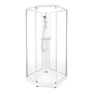 Contura Shower, Showerama Classic Pentagonal Brusekabine, 80x90x208cm, Hvid