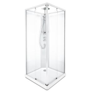 Contura Shower, Showerama Comfort Square Brusekabine, 90x90x215cm, Hvid, Glasgennemsigtig