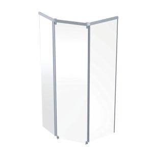 Contura Shower, Bruseramme Femkantet, Frontglas, 90x90cm, Hvid, Glasgennemsigtig