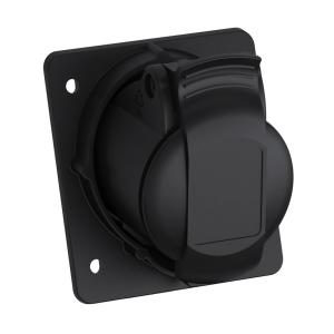 Amphenol Wall Socket 16A 4-Pole 400V IP44 Black