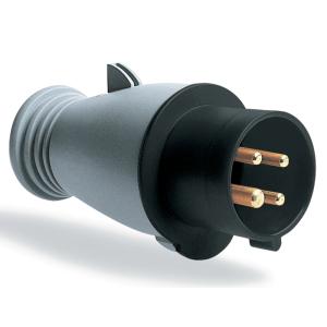 Amphenol Plug 63A 4 Poles CEE 363-7 IP44 Black