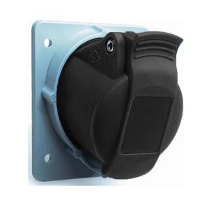 Amphenol Wall Socket 63A CEE 363-7 IP44 Panel Angled Black