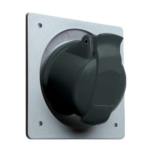 Amphenol Vägguttag 16A 500V CEE 316-7 Panel Svart