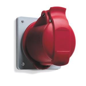 Amphenol Wall Socket 32A CEE 332-6 IP44 Panel Straight Red