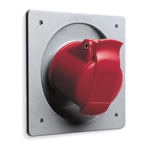 Amphenol Wall Socket 32A CEE 332-6 Panel IP44 Red