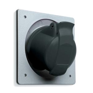 Amphenol Wall Socket 32A 4 Poles CEE 332-7 IP44 Panel Black