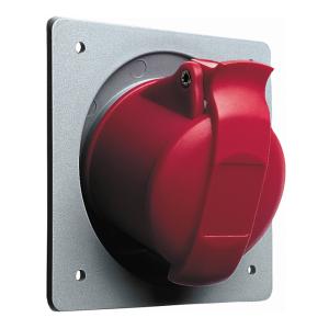 Amphenol Wall Socket 32A CEE 432-6 Panel IP44 Red