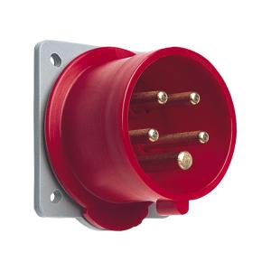 Amphenol Wall Inlet 16A CEE 416-6 IP44 Panel Red