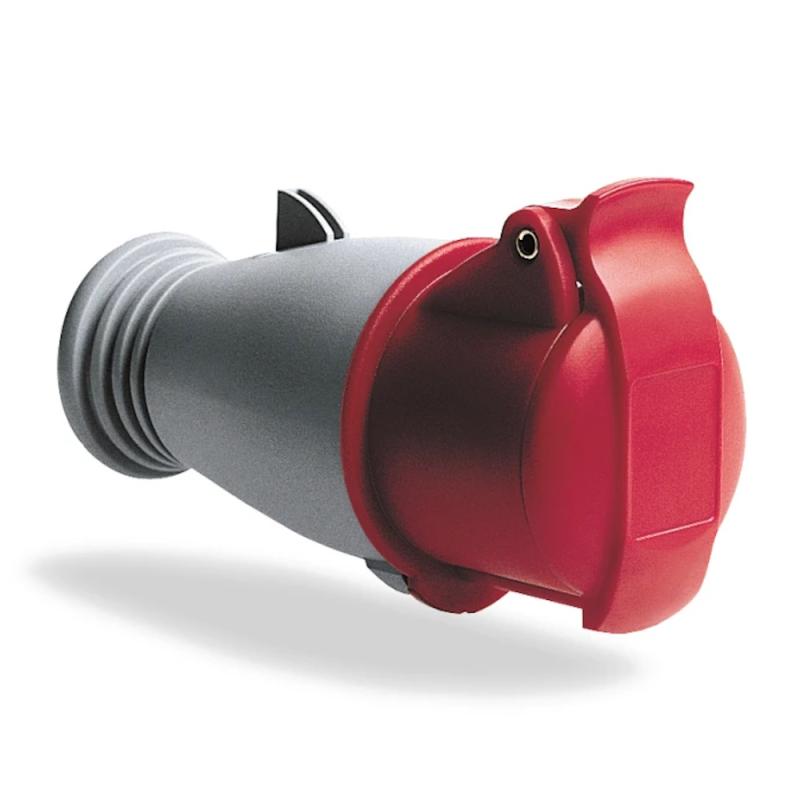 Amphenol Socket 32A 4-Polet 380-415V IP44 Rød