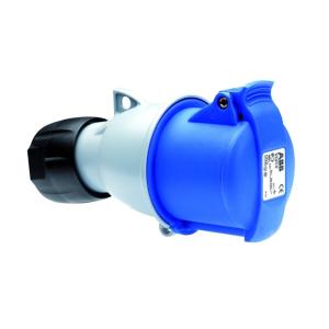 Amphenol Socket 32A 4 Poles 500V IP44 Blue