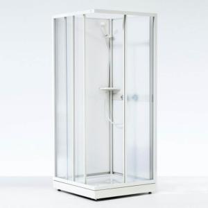 Contura Shower, Next Top With Sliding Doors, 80x80x186cm, White, Transparent Glass