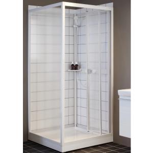 Contura Shower, Next Folding Door For Shower Cabin, 70cm, White, Matt Glass