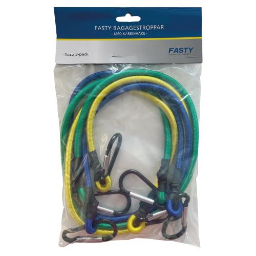 Bagagestroppe Med karabinhage 8x1mm 3stk Fasty