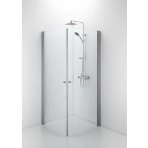 Contura Shower, Space Duschdörr Rak, Knopp, 80cm, Silver, Glas Transparent