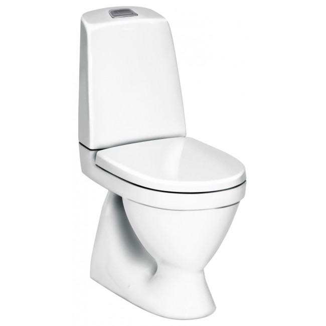 Gustavsberg Toalettstol Nautic 1500 C+ Hygienic Flush Dubbelspolning för Limning inkl SC/QR Hårdsits