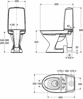 Ifö Spira Toalettstol 6270 Mjuksits Tvättställsanslutning (Höger) Rimfree