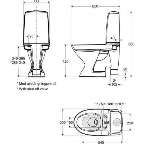 Ifö Spira Toalett 6270 Enkelspolning 4L - 7811042