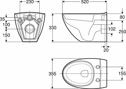 Ifö Sign Art Toalettskål 6775 Vägghängd Inkl. Mjukstängande Hårdsits