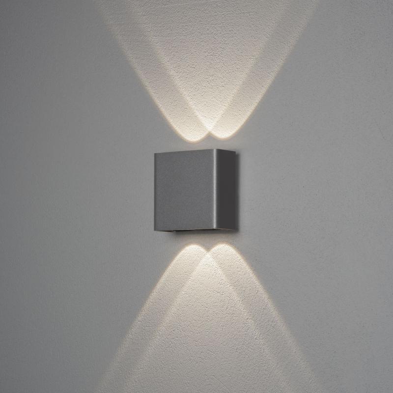 Chieri Væglampe LED 2x2 230V IP54 Mørkegrå Konstsmide