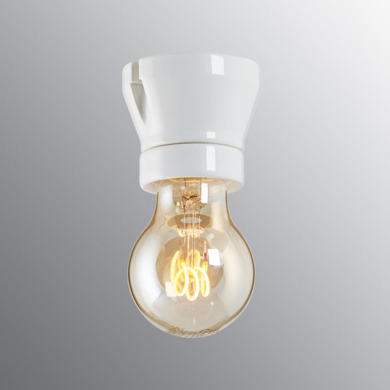 Fodlygteholder, Lige, 230V, IP20, E27, Hvid, IFÖ ELECTRIC