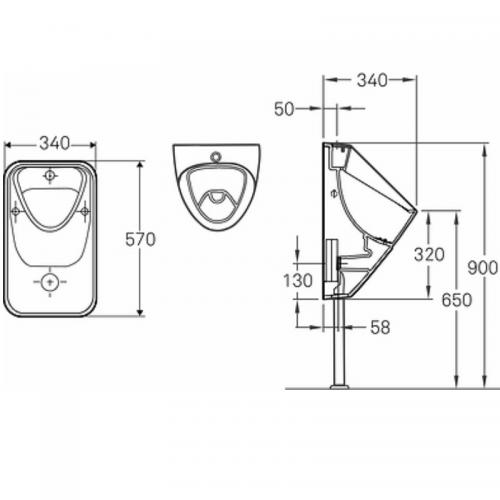 Ifö Urinal 41450 Anslutning Upp - 7988996