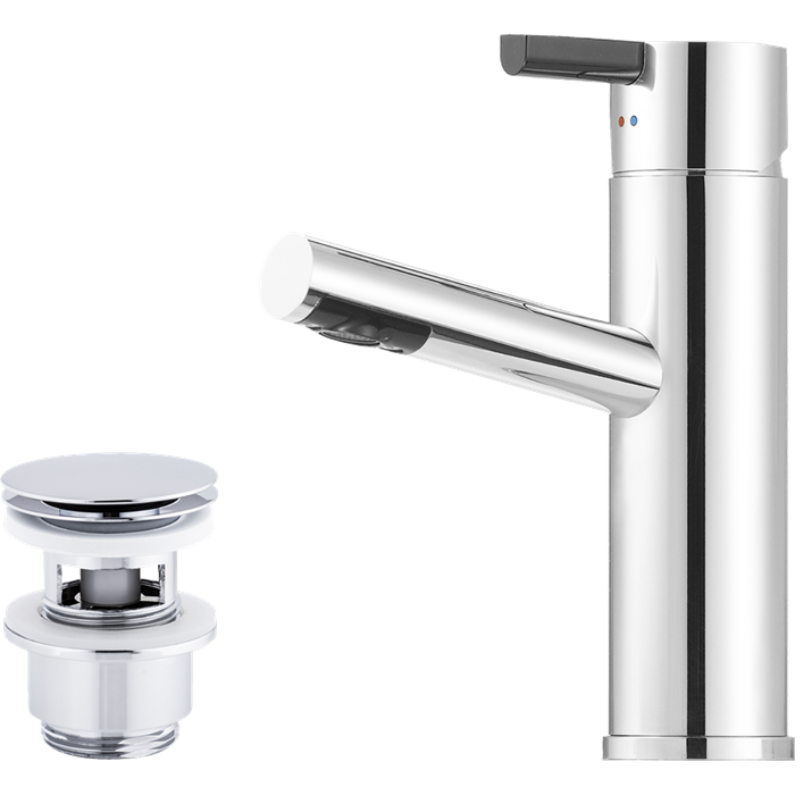 Mora Rexx B5 Tvättställsblandare m Pushdown Krom/Svart 707160.0011