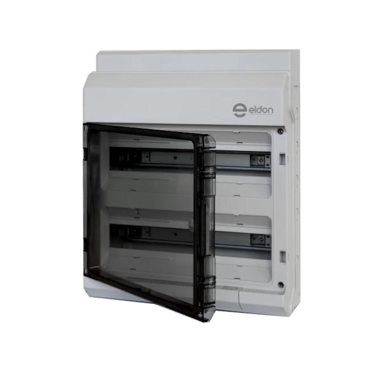 Standardskab 2x18 Moduler IP65 Grå Eldon Installation