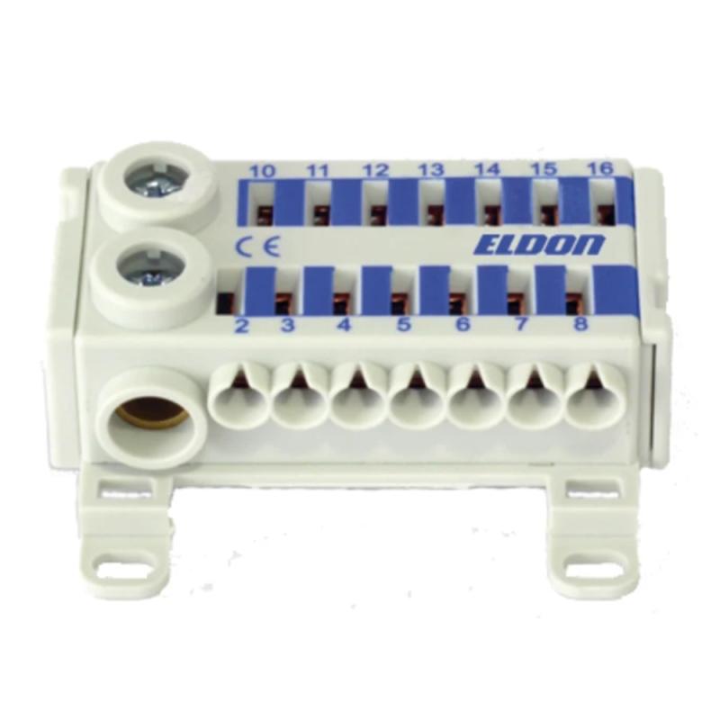 Hurtigklemmer 1 Blok N 450VAC 76A IP20 Blå Eldon Installation