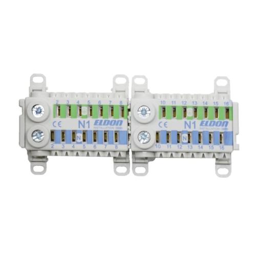 Hurtigklemmer 2 Blok PE/N 450VAC 76A IP20 Eldon Installation