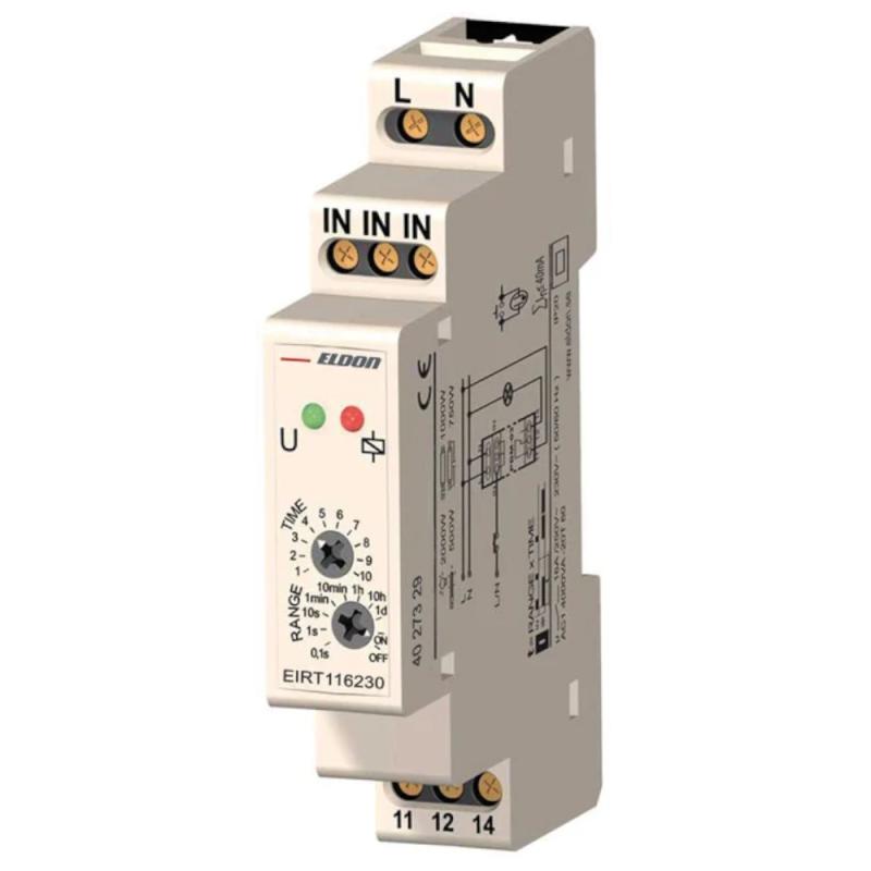 Elektroniske Impulsrelæer Med Tidsfunktion 230VAC 16A Eldon Installation