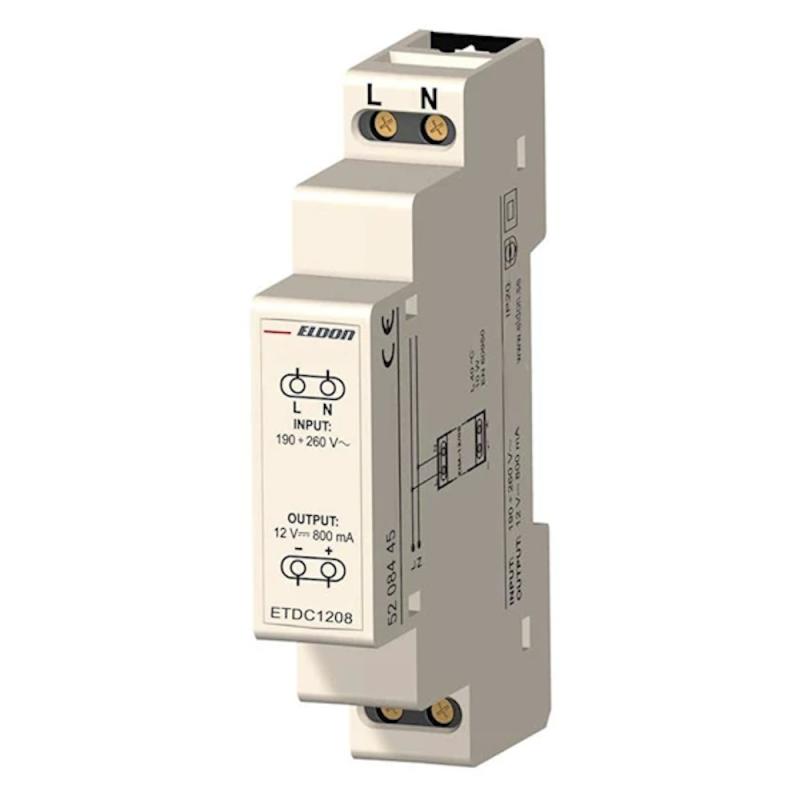 Transformatorkoblet 10W 12VDC 800mA 1-Modul Eldon Installation