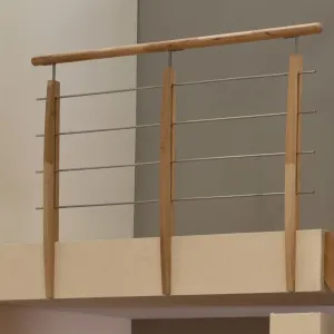 SKYDDRÄCKE BOK TRÄ STÅL 3M