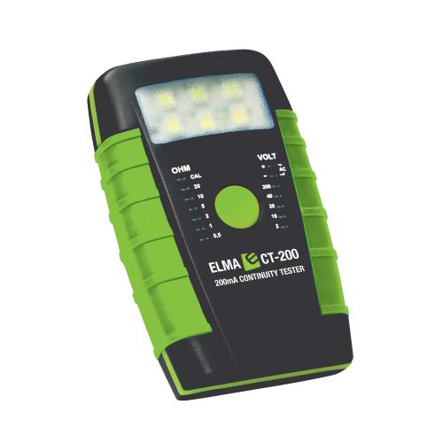 Kontinuitetstester Med Spændingstester Og Lommelygte CT-200 12V 200mA Elma