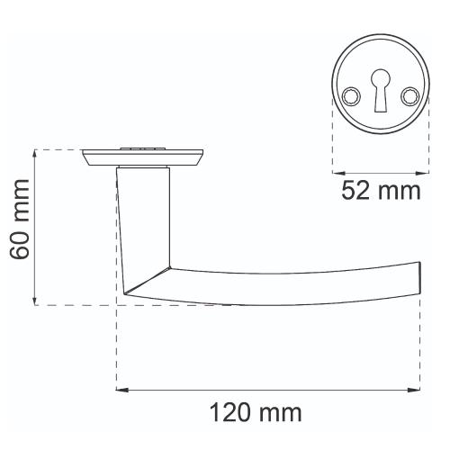 Dørgreb Seattle Børstet Krom, Habo 17711