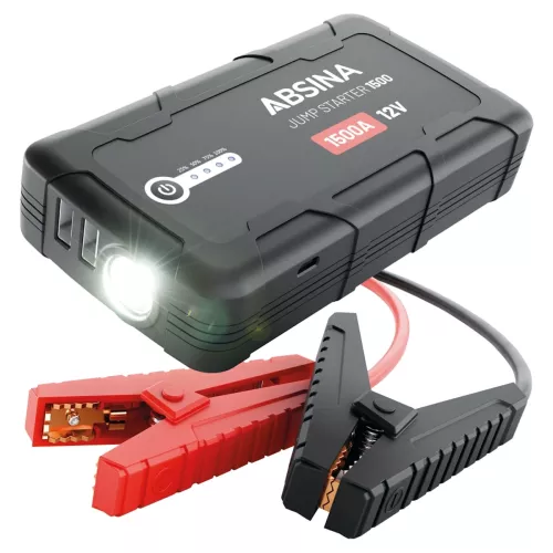Jumpstarter Bilbatteri Startbooster A-1500 400A 12V 1500mAh 37Wh Absina