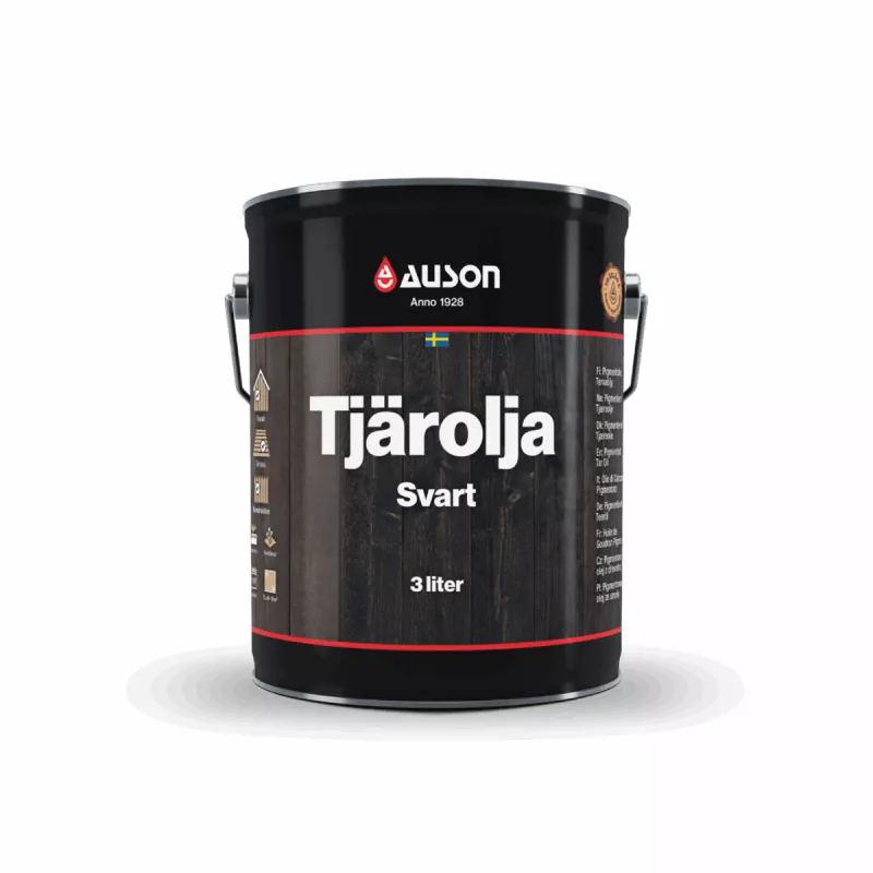 Auson Tjärolja Pigmenterad Svart Matt 3 Liter