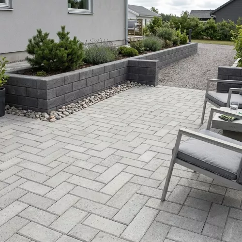Markplatta Villa Slät Fasad Grå 500x250x50mm Benders