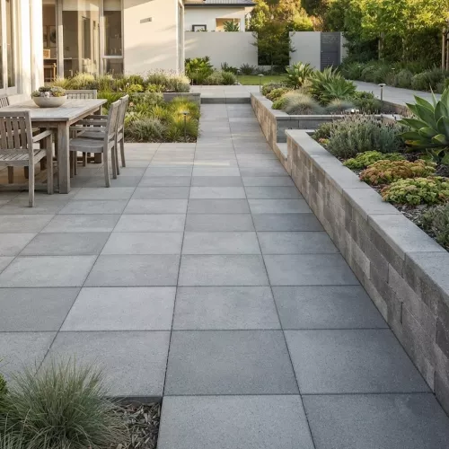 Markplatta Villa Slät Fasad Grå 500x500x50mm Benders