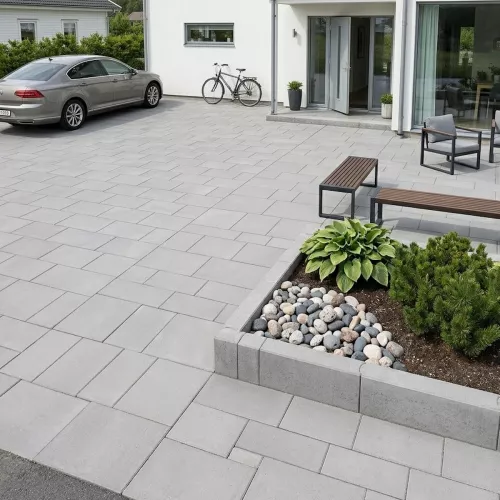 Markplatta Villa Slät Fasad Grå 600x400x60mm Benders