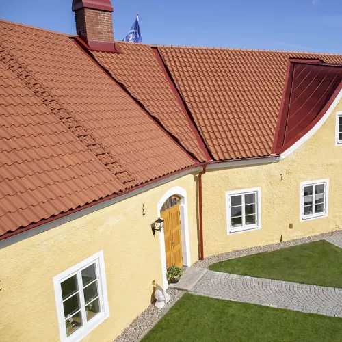 Takpanna Hansa 1-kupig Rak Framkant Naturröd Benders